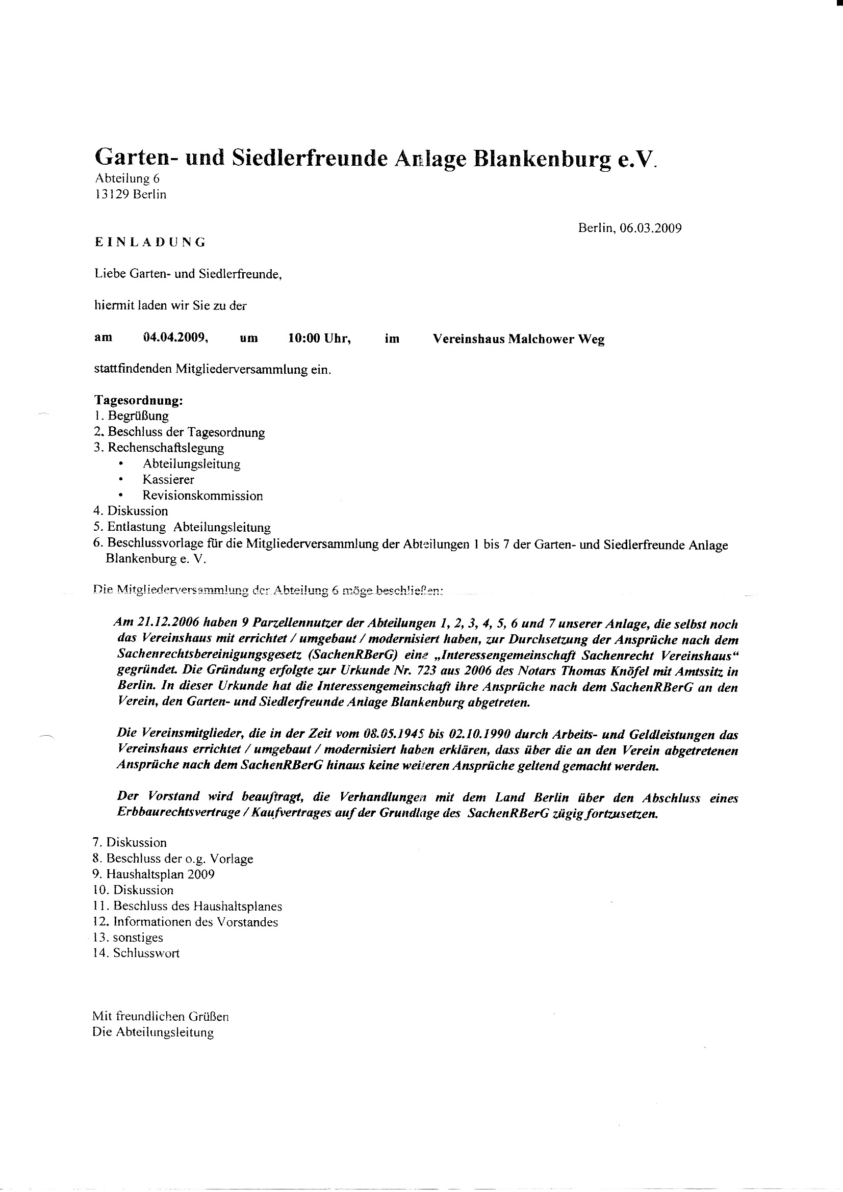 Info IG-Sachenrecht-Vereinshaus